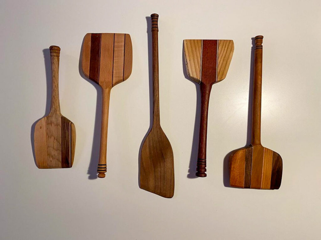Wooden spoons makes from odd bits of wood.